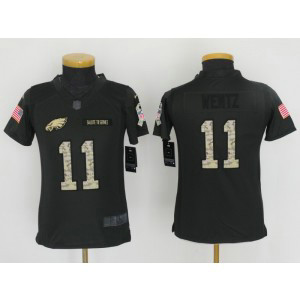 Nike NFL Eagles 11 Carson Wentz Anthracite Salute to Service Youth Jersey