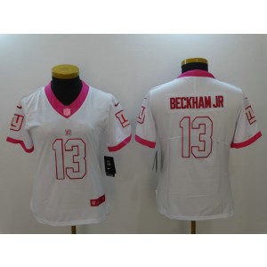 Nike NFL Giants 13 Odell Beckham Jr White Pink Women Jersey Nike NFL Giants 13 Odell Beckham Jr White Pink Women Jersey