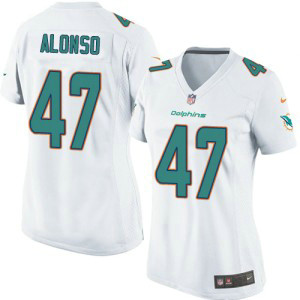 Nike NFL Miami Dolphins 47 Kiko Alonso White Women Jersey