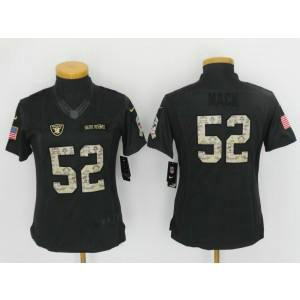 Nike NFL Raiders 52 Khalil Mack Anthracite 2016 Salute to Service Women Jersey