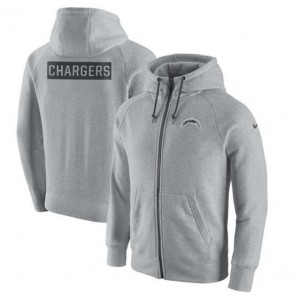 Nike NFL San Diego Chargers Nike Gridiron Gray 2.0 Full-Zip Hoodie