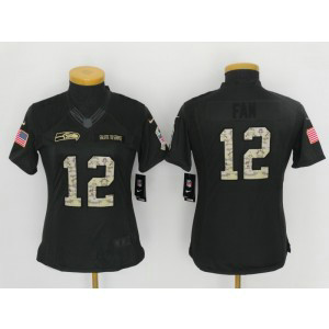 Nike NFL Seahawks 12 Fan Anthracite 2016 Salute to Service Women Jersey
