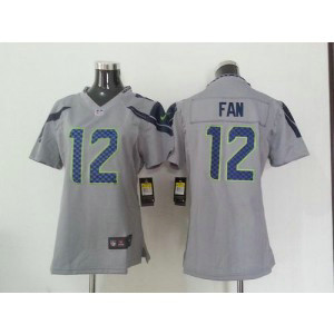 Nike NFL Seahawks 12 Fan Grey Women Jersey