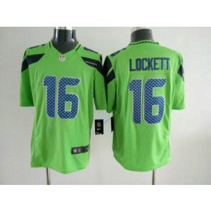 Nike NFL Seahawks 16 Tyler Lockett Green Color Rush Men Limited Jersey