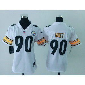 Nike NFL Steelers 90 T.J. Watt White Women Jersey Nike NFL Steelers 90 T.J. Watt White Women Jersey