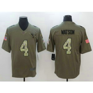 Nike NFL Texans 4 Deshaun Watson Olive Camo Salute To Service Limited Men Jersey