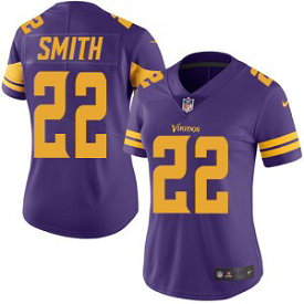 Nike NFL Vikings 22 Harrison Smith Purple Color Rush Women Jersey