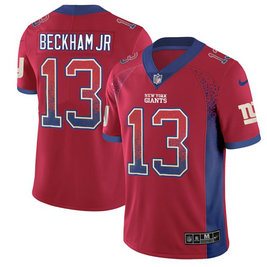 Nike New York Giants #13 Odell Beckham Jr Red Color Men's Stitched NFL Limited Rush Drift Fashion Jersey Nike New York Giants #13 Odell Beckham Jr Red Color Men's Stitched NFL Limited Rush Drift Fashion Jersey