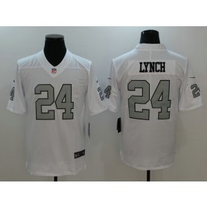 Nike Oakland Raiders 24 Marshawn Lynch White Color Rush Limited Men Jersey