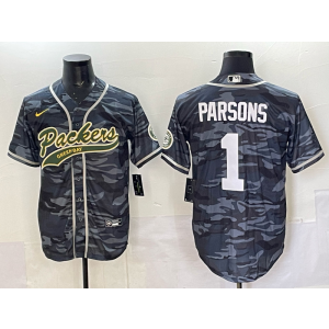 Nike Packers 1 Parsons Black Camo Baseball Vapor Limited Men Jersey Nike Packers 1 Parsons Black Camo Baseball Vapor Limited Men Jersey