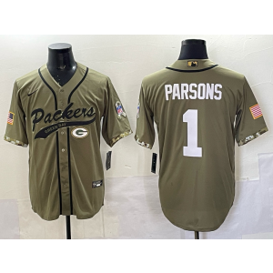 Nike Packers 1 Parsons Olive Baseball Vapor Limited Men Jersey Nike Packers 1 Parsons Olive Baseball Vapor Limited Men Jersey
