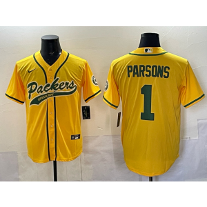 Nike Packers 1 Parsons Yellow Baseball Vapor Limited Men Jersey Nike Packers 1 Parsons Yellow Baseball Vapor Limited Men Jersey