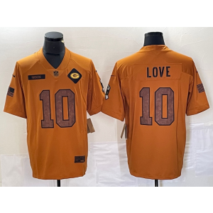 Nike Packers 10 Jordan Love 2023 Brown Salute To Service Limited Men Jersey