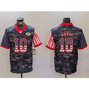 Nike Packers 10 Jordan Love Black USA Flag Vapor Limited Men Jersey Nike Packers 10 Jordan Love Black USA Flag Vapor Limited Men Jersey
