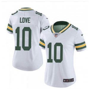 Nike Packers 10 Jordan Love White Vapor Limited Women Jersey