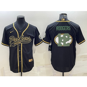 Nike Packers 12 Aaron Rodgers Black Vapor Baseball Logo Limited Men Jersey Nike Packers 12 Aaron Rodgers Black Vapor Baseball Logo Limited Men Jersey
