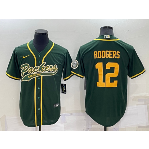 Nike Packers 12 Aaron Rodgers Green Yellow Vapor Baseball Limited Men Jersey Nike Packers 12 Aaron Rodgers Green Yellow Vapor Baseball Limited Men Jersey