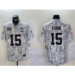 Nike Packers 15 Bart Starr Arctic Camo 2024 F.U.S.E. Salute to Service Limited Men Jersey