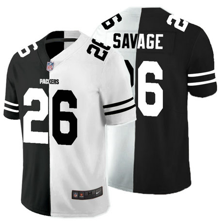 Nike Packers 26 Darnell Savage Jr. Black And White Split Vapor Untouchable Limited Jersey