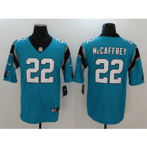 Nike Panthers 22 Christian McCaffrey Blue Vapor Untouchable Limited Men Jersey