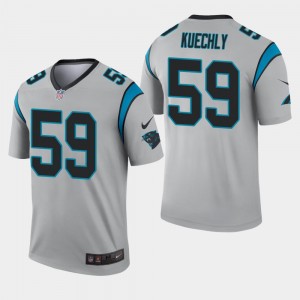 Nike Panthers 59 Luke Kuechly Sliver Inverted Legend Men Jersey