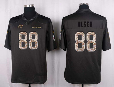 Nike Panthers 88 Greg Olsen Anthracite Salute To Service Limited Jersey