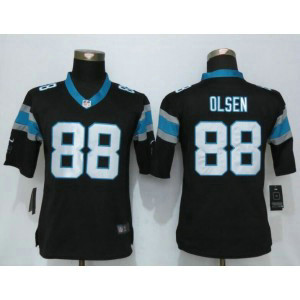 Nike Panthers 88 Greg Olsen Black Women Limited Jersey