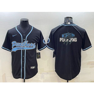 Nike Panthers Blank Black Vapor Baseball Logo Limited Men Jersey
