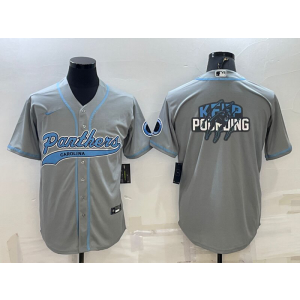 Nike Panthers Blank Grey Vapor Baseball Logo Limited Men Jersey