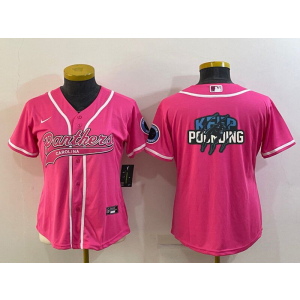 Nike Panthers Blank Pink Vapor Baseball Logo Limited Women Jersey