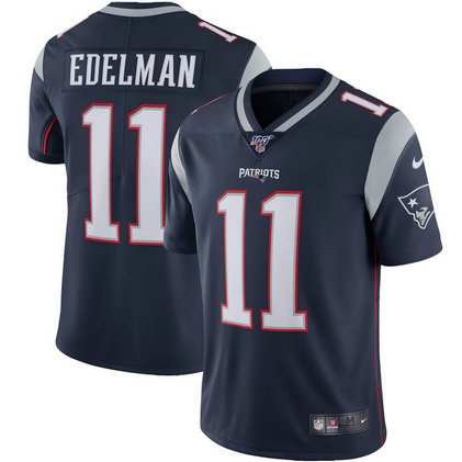 Nike Patriots 11 Julian Edelman Navy 100th Season Vapor Untouchable Limited Jersey Nike Patriots 11 Julian Edelman Navy 100th Season Vapor Untouchable Limited Jersey
