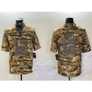 Nike Patriots 12 Tom Brady Camo Salute To Service Limited Men Jersey