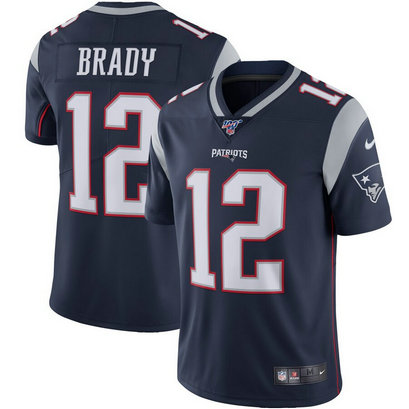 Nike Patriots 12 Tom Brady Navy 100th Season Vapor Untouchable Limited Jersey Nike Patriots 12 Tom Brady Navy 100th Season Vapor Untouchable Limited Jersey
