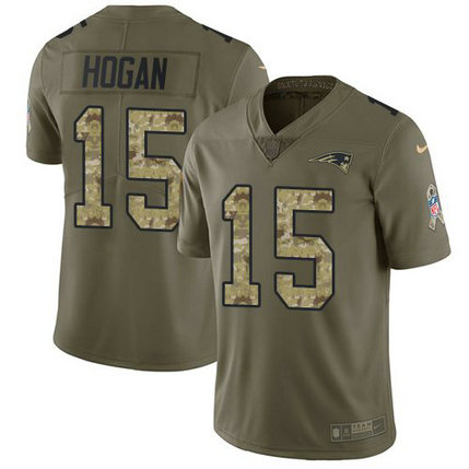 Nike Patriots 15 Chris Hogan Olive Camo Salute To Service Limited Jersey