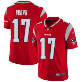 Nike Patriots 17 Antonio Brown Red Inverted Legend Limited Men Jersey