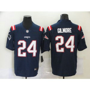 Nike Patriots 24 Stephon Gilmore 2020 New Blue Vapor Limited Men Jersey