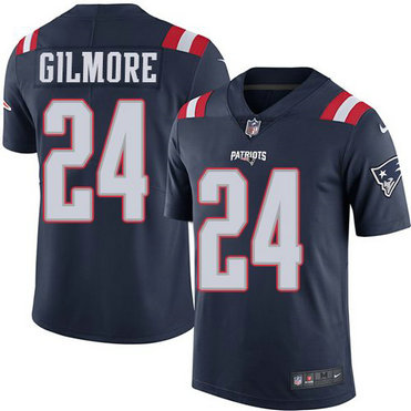 Nike Patriots 24 Stephon Gilmore Navy Color Rush Limited Jersey