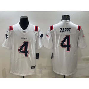 Nike Patriots 4 Bailey Zappe White Vapor Untouchable Limited Men Jersey Nike Patriots 4 Bailey Zappe White Vapor Untouchable Limited Men Jersey