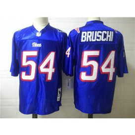Nike Patriots 54 Tedy Bruschi Blue Throwback Men Jersey