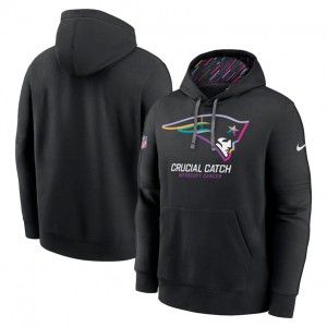 Nike Patriots Black 2024 Crucial Catch Club Pullover Hoodie
