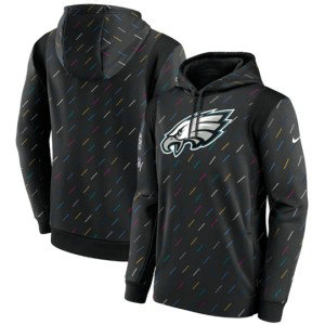 Nike Philadelphia Eagles 2021 Charcoal Crucial Catch Therma Pullover Hoodie