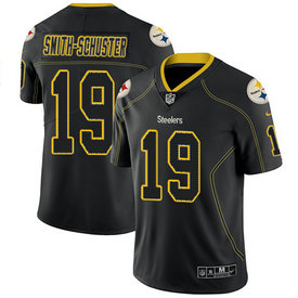 Nike Pittsburgh Steelers #19 JuJu Smith-Schuster Lights Out Black Stitched NFL Men's Limited Rush Jersey Nike Pittsburgh Steelers #19 JuJu Smith-Schuster Lights Out Black Stitched NFL Men's Limited Rush Jersey