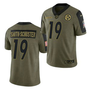 Nike Pittsburgh Steelers 19 JuJu Smith-Schuster 2021 Olive Salute To Service Limited Men Jersey Nike Pittsburgh Steelers 19 JuJu Smith-Schuster 2021 Olive Salute To Service Limited Men Jersey