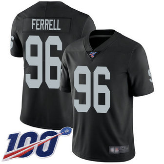 Nike Raiders #96 Clelin Ferrell Black Team Color Men's Stitched NFL 100th Season Vapor Limited Jersey Nike Raiders #96 Clelin Ferrell Black Team Color Men's Stitched NFL 100th Season Vapor Limited Jersey