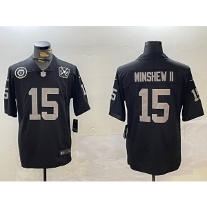 Nike Raiders 15 Minshew II Black Team Logo Vapor Limited Men Jersey Nike Raiders 15 Minshew II Black Team Logo Vapor Limited Men Jersey