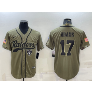 Nike Raiders 17 Davante Adams 2022 Olive Salute to Service Baseball Limited Men Jersey