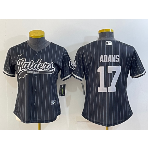 Nike Raiders 17 Davante Adams Black Stripe Vapor Baseball Limited Women Jersey