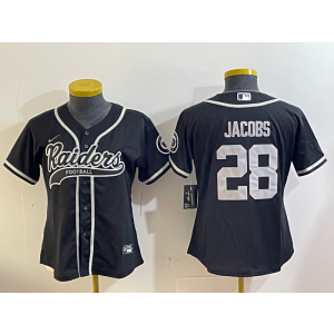 Nike Raiders 28 Josh Jacobs Black Vapor Baseball Limited Women Jersey