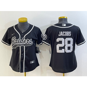 Nike Raiders 28 Josh Jacobs Black Vapor Baseball Limited Women Jersey