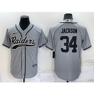 Nike Raiders 34 Bo Jackson Grey Vapor Baseball Limited Men Jersey Nike Raiders 34 Bo Jackson Grey Vapor Baseball Limited Men Jersey